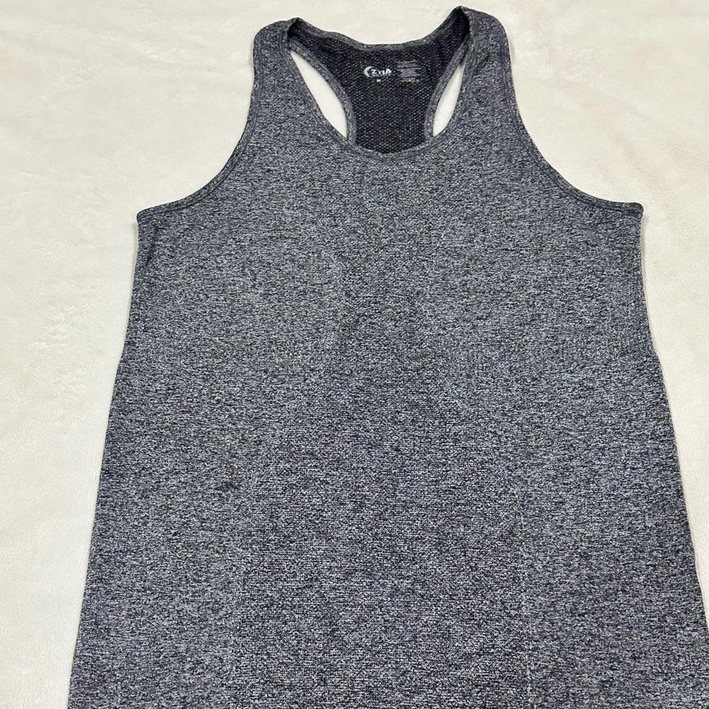 Zyia Tank Top Size Medium Copper Charged Seamless Shirt Gray Racerback Workout